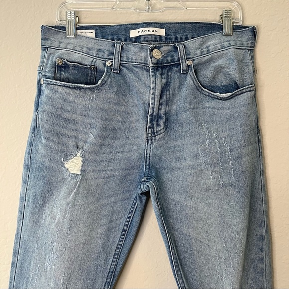 Men’s PacSun Stacked Skinny Distressed Jeans Pants Sz 30 - Picture 2 of 9